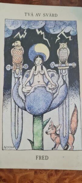 4 av svärd eller svärdfyran i tarotkort