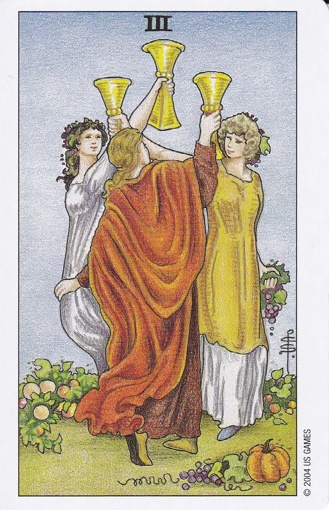 3 i bägare tarotkort